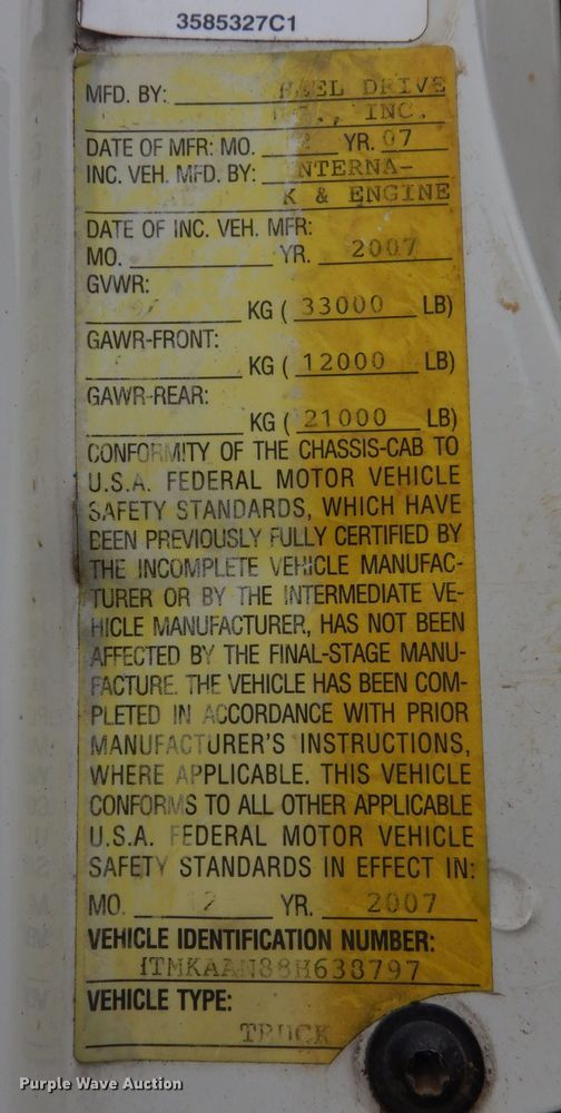 image for item JK9999 2008 International 4400  utility / service truck