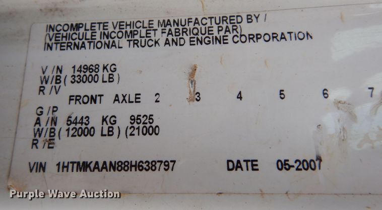 image for item JK9999 2008 International 4400  utility / service truck
