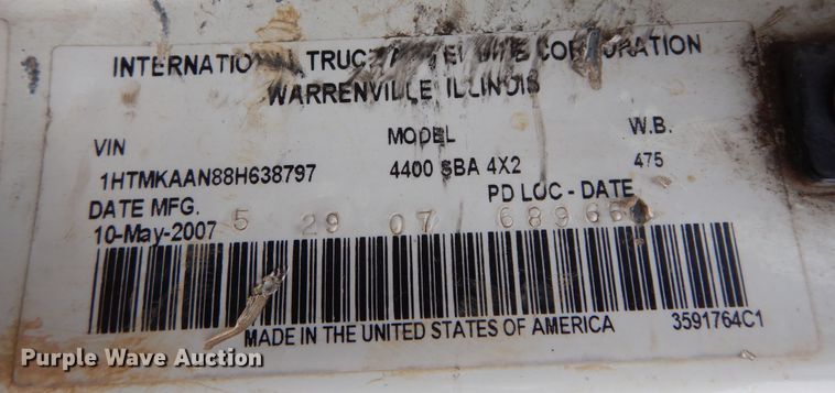 image for item JK9999 2008 International 4400  utility / service truck