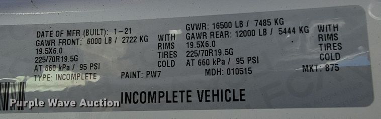 image for item JL9461 2021 Dodge Ram 4500  truck cab and chassis