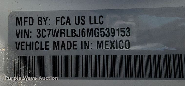image for item JL9461 2021 Dodge Ram 4500  truck cab and chassis