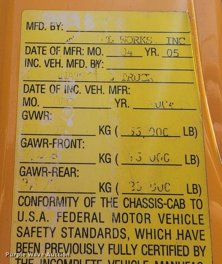 image for item JL9462 2005 International 7400  dump truck