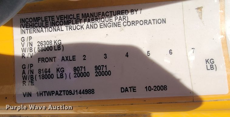 image for item JL9472 2009 International 7500  dump truck