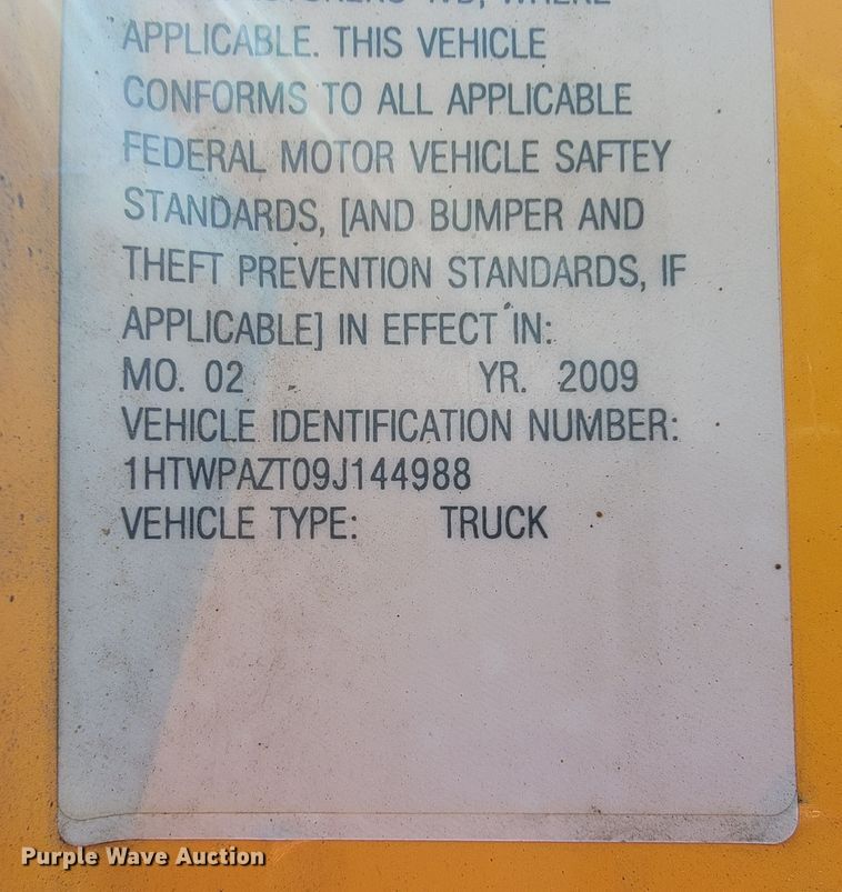 image for item JL9472 2009 International 7500  dump truck