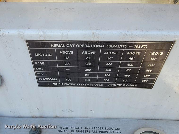 image for item JL9612 1990 Grumman  ladder fire truck