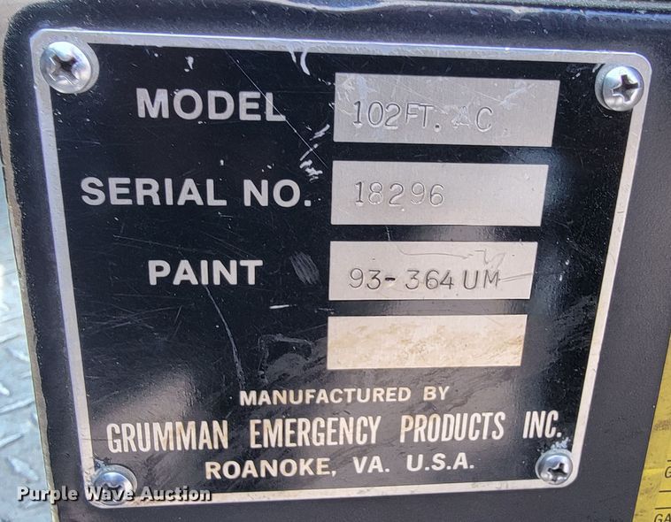 image for item JL9612 1990 Grumman  ladder fire truck