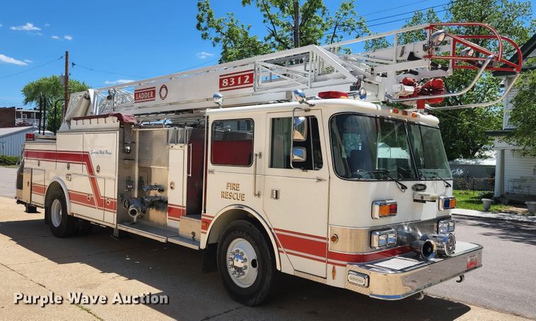 image for item JM9067 1985 Pierce Arrow  aerial platform fire truck