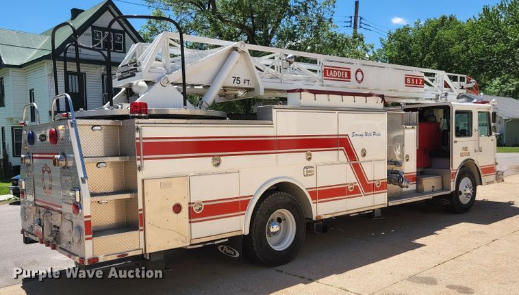 image for item JM9067 1985 Pierce Arrow  aerial platform fire truck