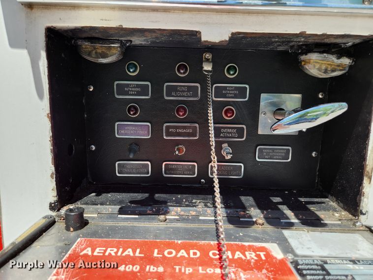 image for item JM9067 1985 Pierce Arrow  aerial platform fire truck