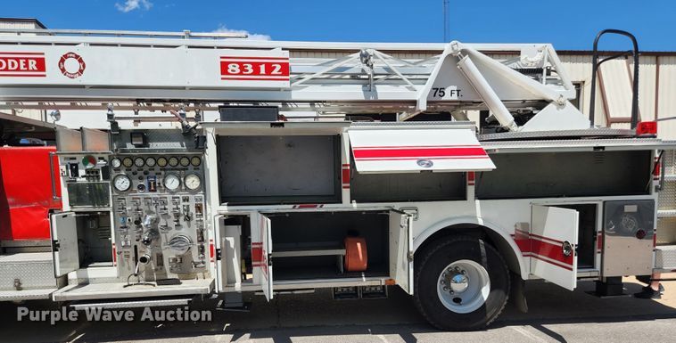 image for item JM9067 1985 Pierce Arrow  aerial platform fire truck