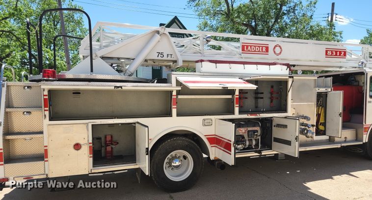 image for item JM9067 1985 Pierce Arrow  aerial platform fire truck