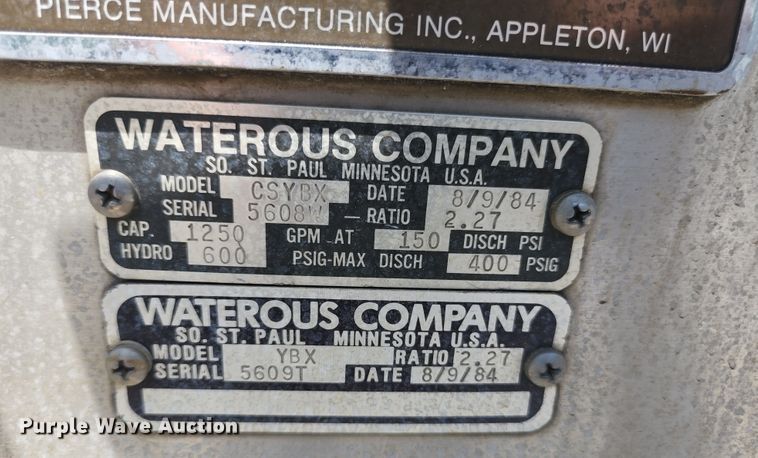 image for item JM9067 1985 Pierce Arrow  aerial platform fire truck