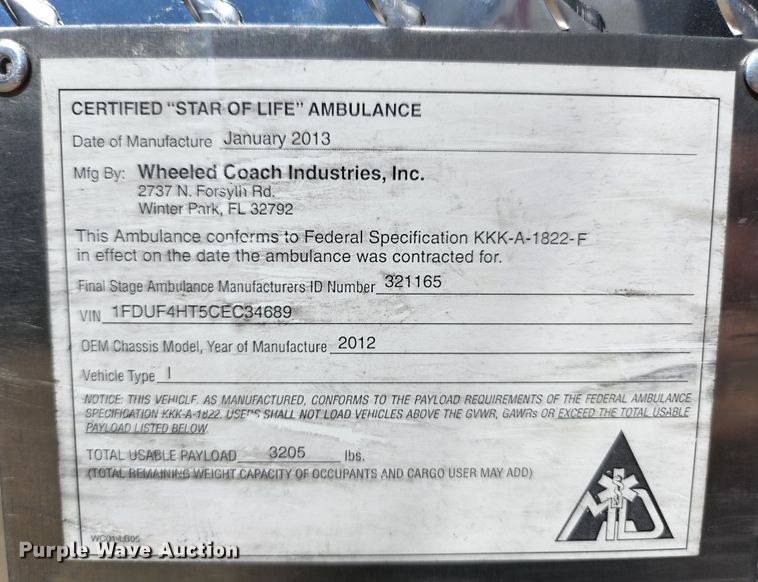 image for item JM9068 2012 Ford F450 Super Duty XLT  ambulance