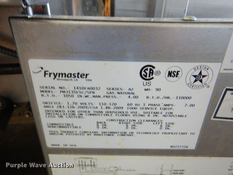 image for item JS9059 Frymaster PMJ135ESC  single fryer