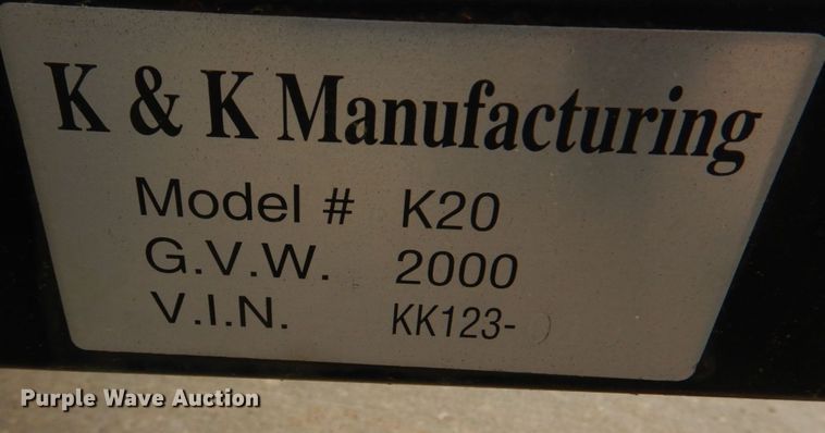 image for item KD9027 2005 K&K Manufacturing K20  enclosed cargo trailer
