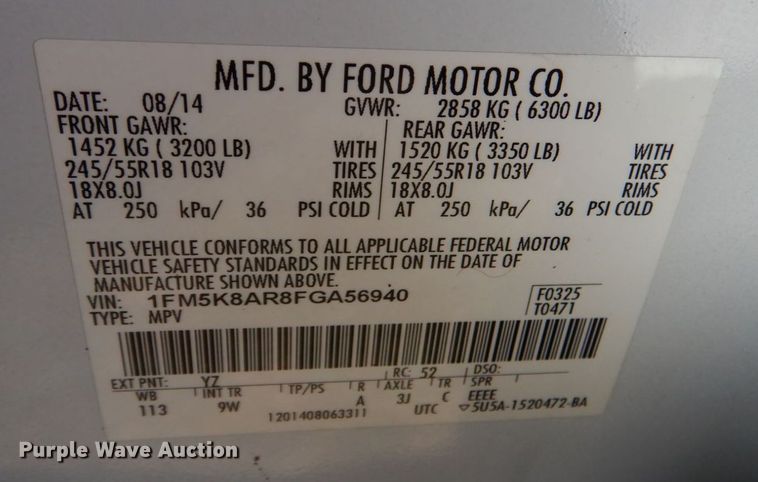 image for item KJ9892 2015 Ford Explorer Police Interceptor  SUV