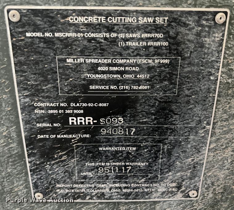 image for item KN9526 Miller Spreader  concrete saw