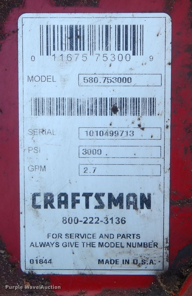 image for item KS9900 Craftsman  pressure washer