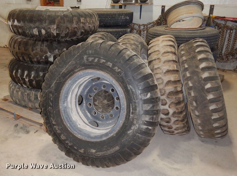 image for item LT9819 (9) 11.00-20 tires and wheels