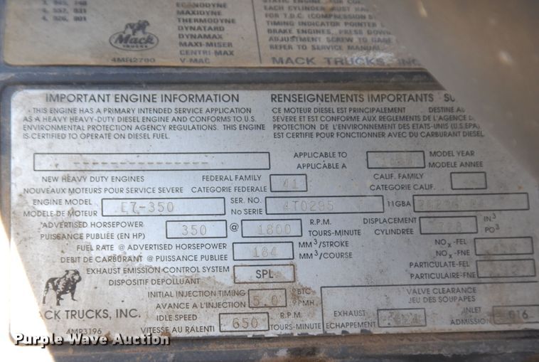 image for item LT9823 1995 Mack CH613  semi truck