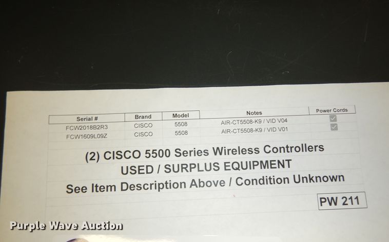 image for item MD9073 (2) Cisco 5500 wireless controllers