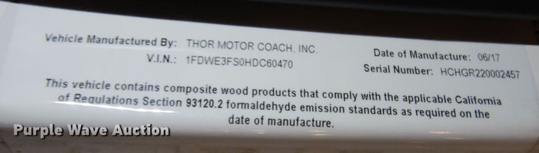 image for item DN1552 2017 Ford Econoline E350 Super Duty  RV