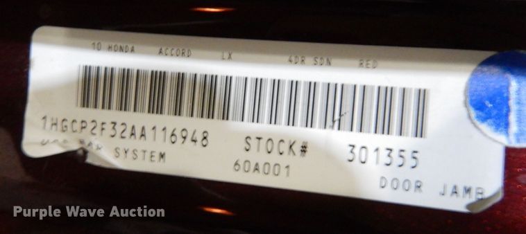 image for item DN1574 2010 Honda Accord LX