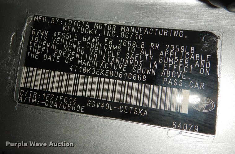 image for item DN1577 2011 Toyota Camry SE