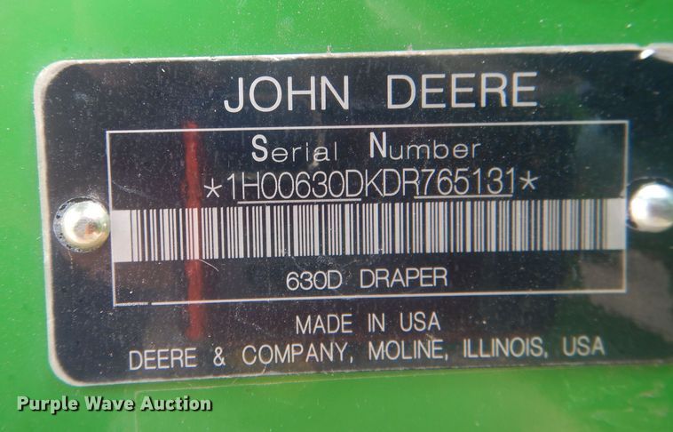 image for item DJ1320 2014 John Deere 630D  draper head