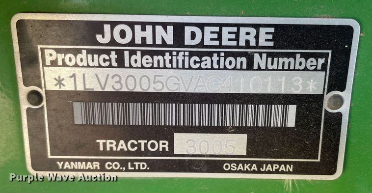 image for item DJ5098 2011 John Deere 3005  MFWD tractor