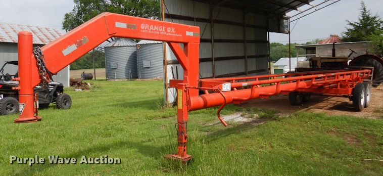 image for item DK0971 Orange Ox  hay bale trailer