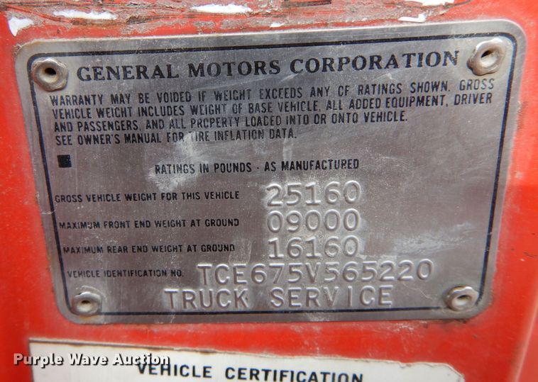 image for item DR1182 1975 GMC 6500  grain truck