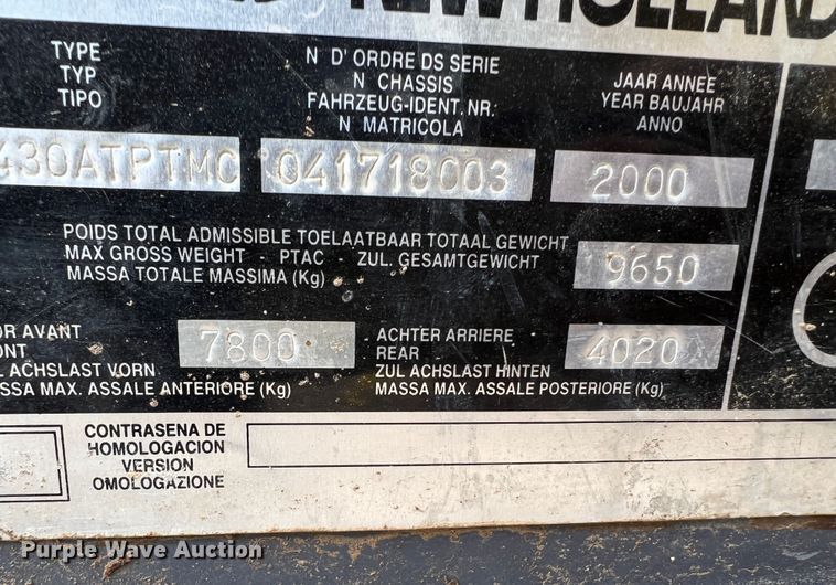 image for item DR1356 2000 New Holland LM430  telehandler