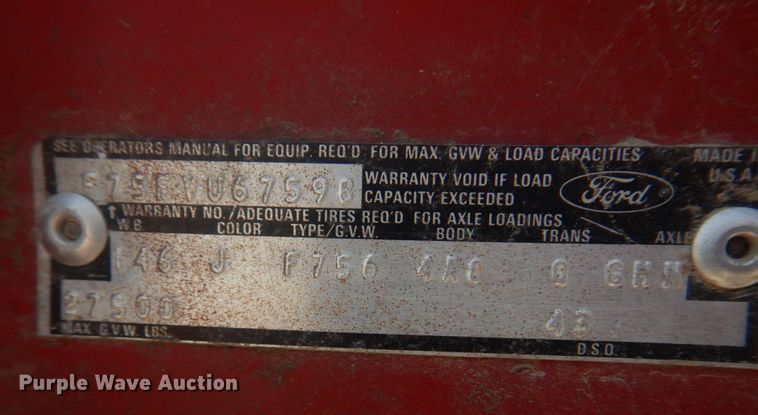 image for item KD9044 1974 Ford F750  grain truck