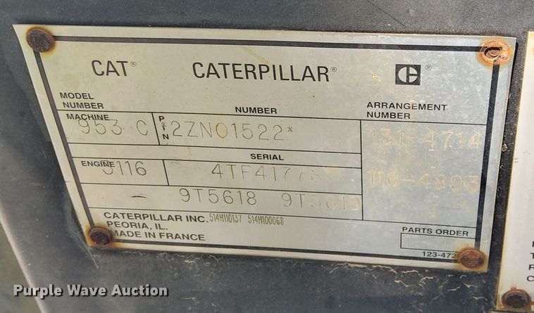 image for item DM7356 1998 Caterpillar 953C  track loader
