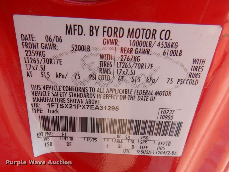 image for item DM7363 2007 Ford F250 Super Duty XLT  SuperCab pickup truck