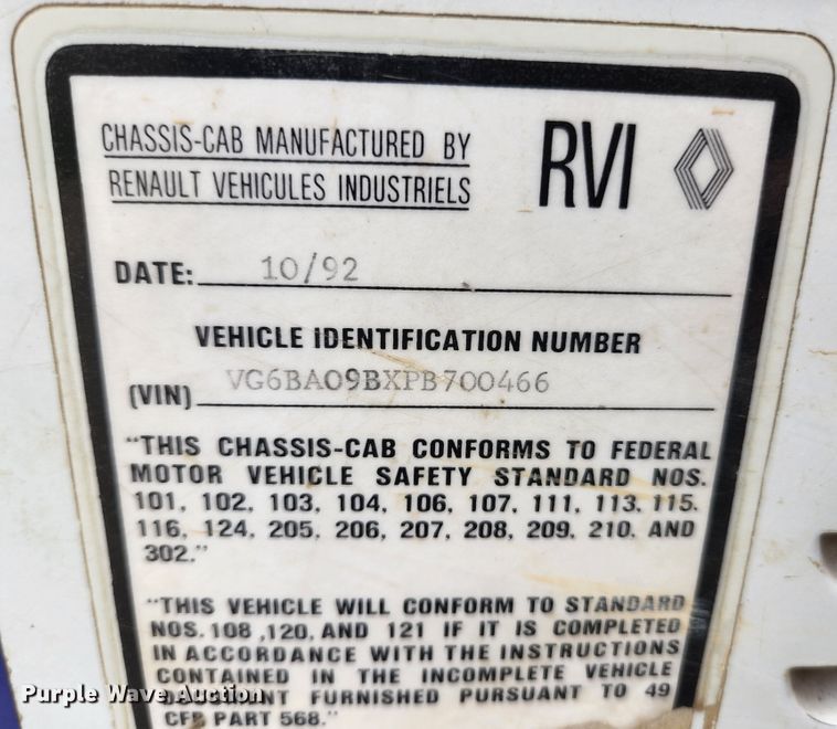 image for item DM7365 1993 Mack CS300P  dump truck