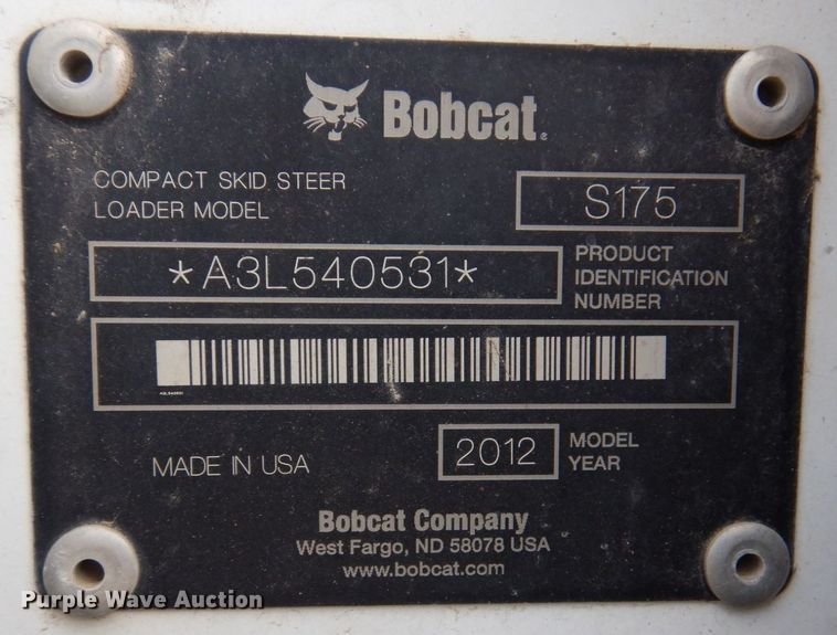 image for item DM7369 2012 Bobcat S175  skid steer loader