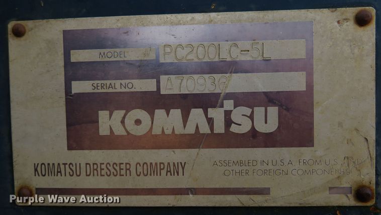 image for item DM7382 1993 Komatsu PC200LC-5L  excavator