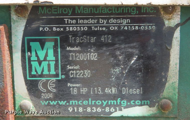 image for item DM7404 McElroy TracStar 412  poly pipe fusion machine
