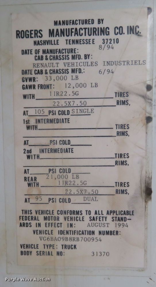 image for item DM7417 1994 Mack CS200P  dump truck