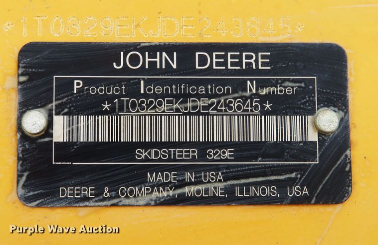 image for item DM7441 2013 John Deere 329E  tracked skid steer loader