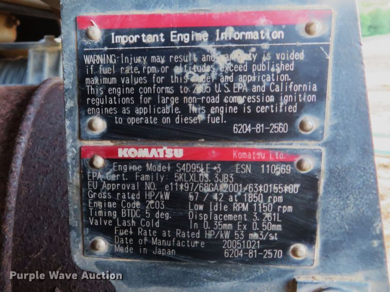 image for item DM7459 2006 Komatsu PC78US-6  excavator