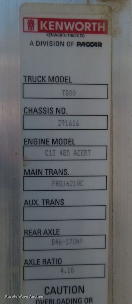 image for item DM7463 2011 Kenworth T800  sewer jetter truck