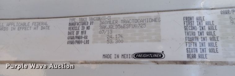 image for item DI1980 2014 Freightliner Cascadia  semi truck