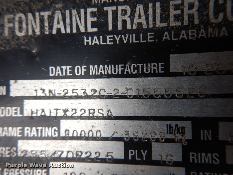 image for item DK0940 2012 Fontaine HAITX22RSA  drop deck trailer