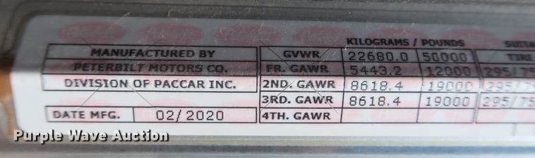 image for item DK3734 2021 Peterbilt 389  semi truck