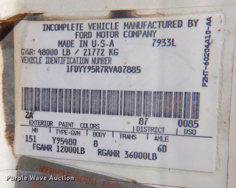 image for item DP4216 1994 Ford Aeromax L9000  semi truck