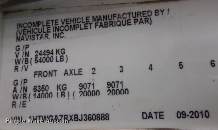 image for item DS8035 2011 International WorkStar 7400SFA  refuse truck