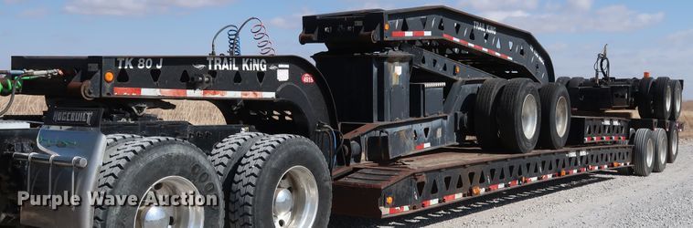 image for item IY9107 1998 Trail King TK130MDG-663  lowboy equipment trailer